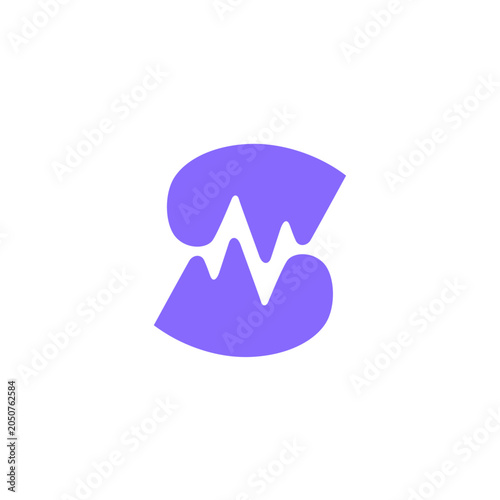 s letter synth impulse digital audio music logo vector icon illustration