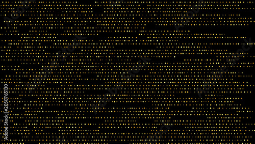 Fotografie Golden particle grid texture background with tiny glowing points of light for di
