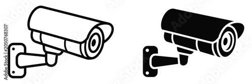 Tableau sur toile Security Camera Surveillance Icon Set Featuring Monitoring Systems Video Recordi