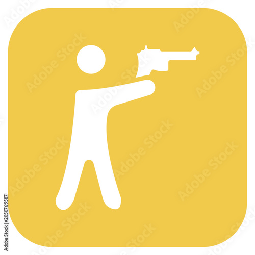 Bild auf Leinwand Shooting in standing position icon style