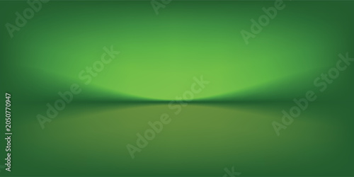 Abstract gradient podium background. Empty green 3D studio background. Clean scene for product presentation mockup template. eps 10