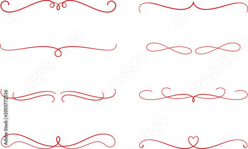 Red Swirling Design Elements on White Background