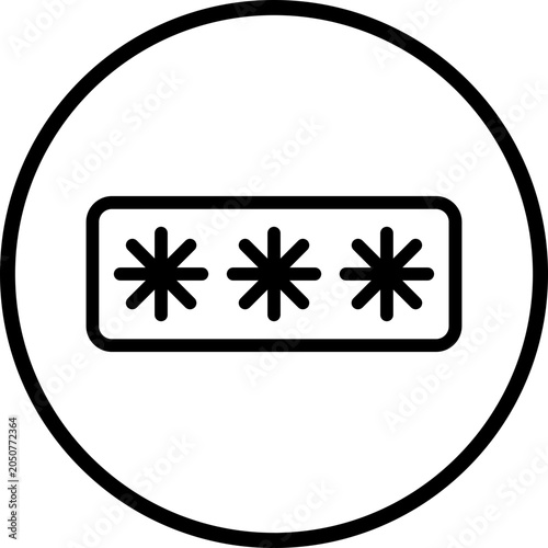 Schilderij op canvas Pin Code Line Icon Style