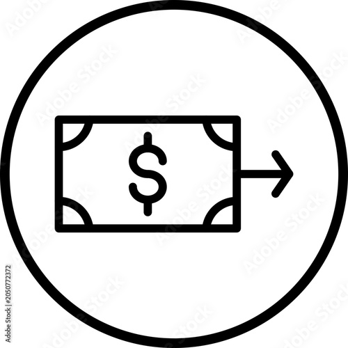 Send Money Line Icon Style
