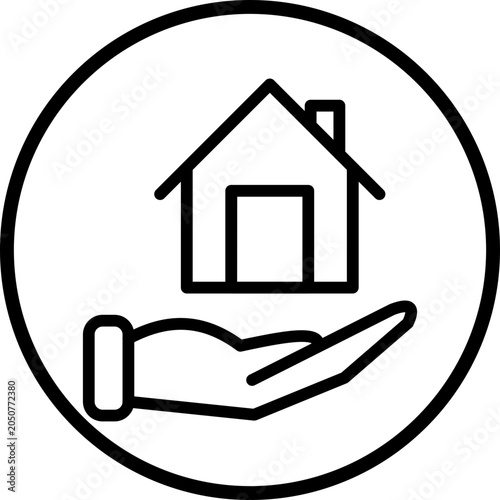 Real Estate Line Icon Style