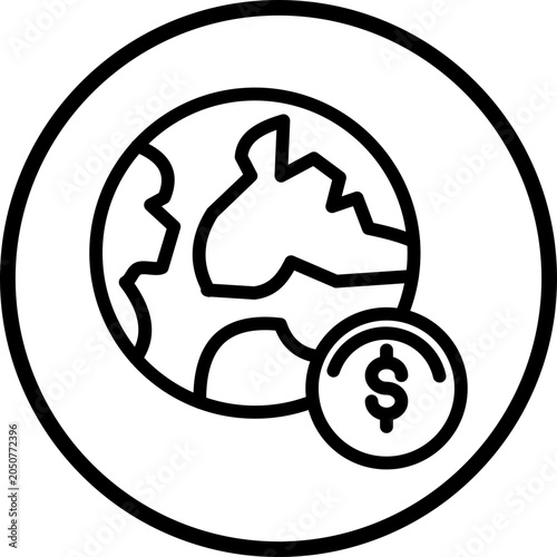 Worldwide Banking Line Icon Style