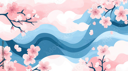 Cute chibi-style illustration of a smiling Japanese woman wearing an ornate floral kimono with a traditional updo and decorative hair ornaments. character isolated on a clean white background