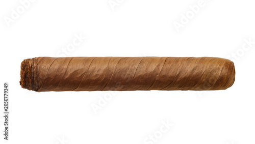Foto Brown tobacco cigar with textured wrapper