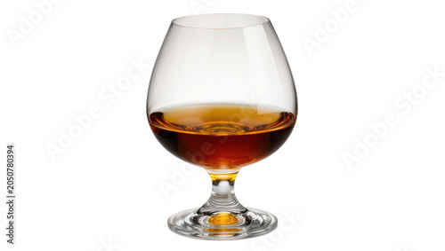 фотографія Brandy snifter glass filled with amber liquid