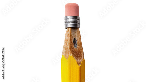Slika na platnu Yellow wooden pencil with pink eraser and metal ferrule