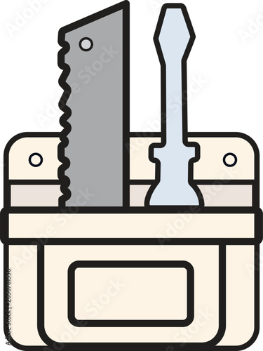 Labor Day Tool Belt Illustration with Saw and Screwdriver