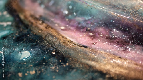 Abstract swirling galaxy with glitter and vibrant colors
