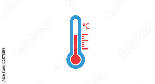 Thermometer Icon With Celsius Scale Flat Vector Illustration
