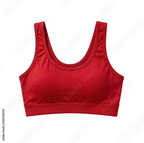 Red Sports Bra Isolated on Transparent Background