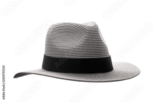 gray straw hat, png file