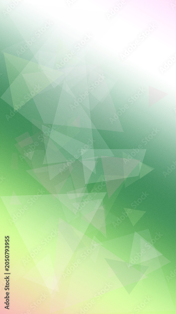 Obraz premium Mint green and pastel hues blend into a faceted triangle abstract design, delivering a calm, luminous background ideal for headlines and digital branding.
