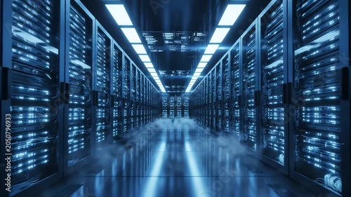server room with rows of data servers