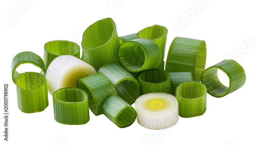 Quadro su tela Chopped green onions and leek slices