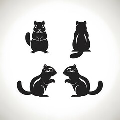 Four stylized silhouettes of people playing golf.