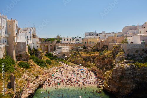 Lama Monachile beach at Polignano a Mare, Italy