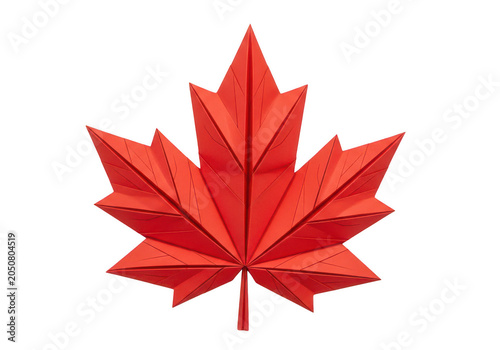 Red canadian maple leaf vector illustration PNG isolated on transparent background