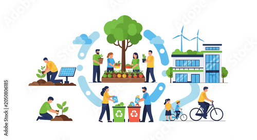 Photography Sustainable Lifestyle Concept: Eco-friendly actions for a greener planet