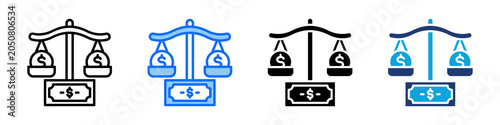 Bild auf Leinwand Economic Equity Icon Set Multi Style Vector Illustration