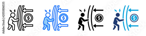 Foto Economic Resilience Icon Set Multi Style Vector Illustration