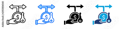 Bild auf Leinwand Economic Opportunity Icon Set Multi Style Vector Illustration