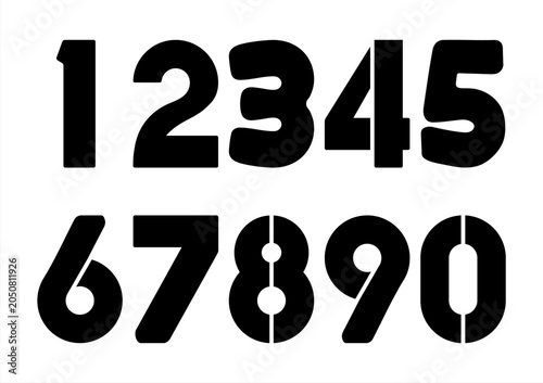 Stencil numbers from zero to nine