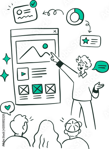 Business presentation on web design and user experience