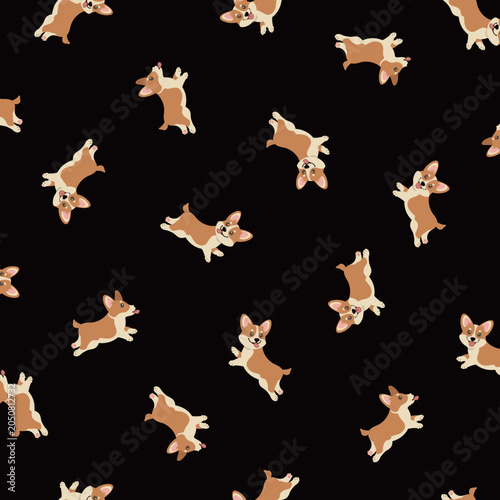 Simple and cute seamless dog pattern,