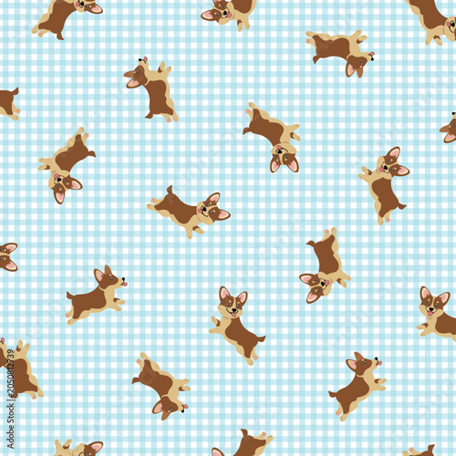 Simple and cute seamless dog pattern,