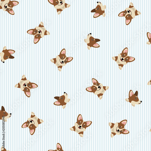 Simple and cute seamless dog pattern,