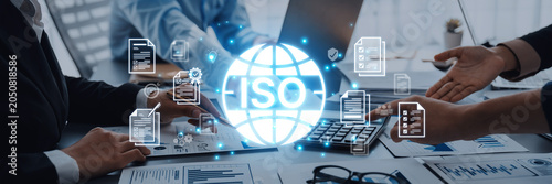 Bild auf Leinwand Concept of ISO certification for business quality management