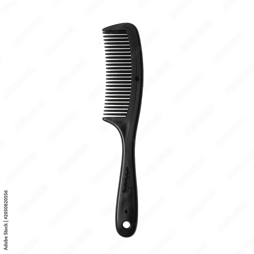 Fototapeta premium Black Hair Comb Isolated on Transparent Background
