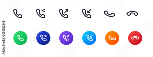 Phone icons in different colors