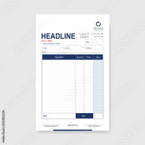 business payment receipt layout vector
