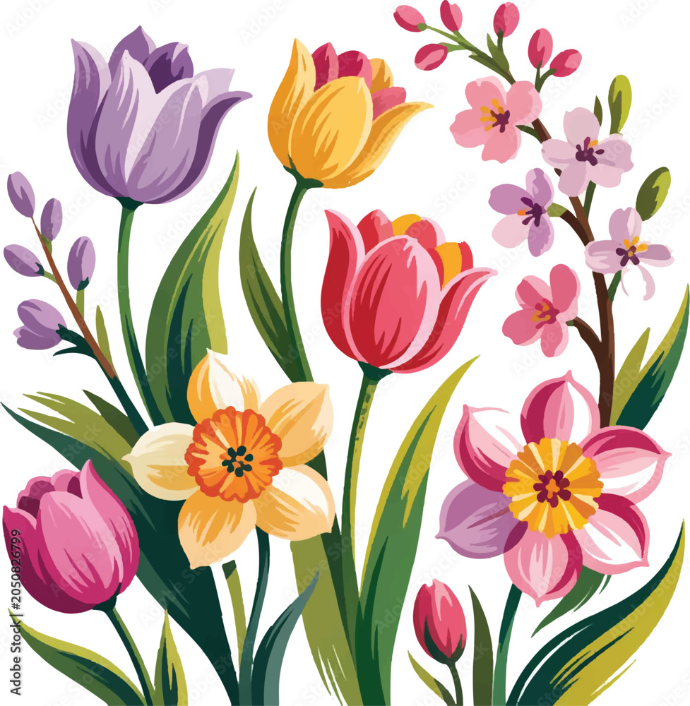Obraz premium seamless pattern with tulips