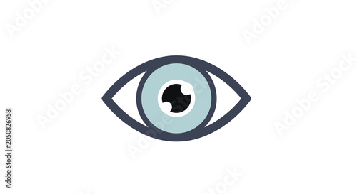 Bild auf Leinwand Human Eye Icon Flat Design With White Background