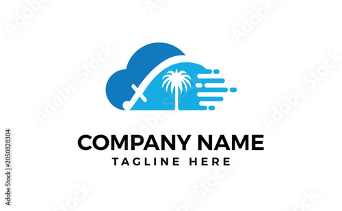 Gradient beach logo template