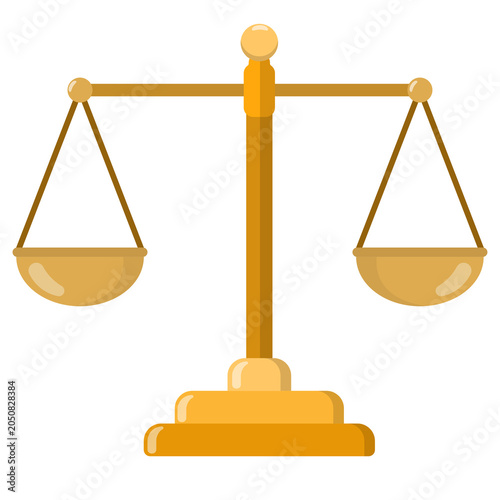 Traditional balance scale icon illustration