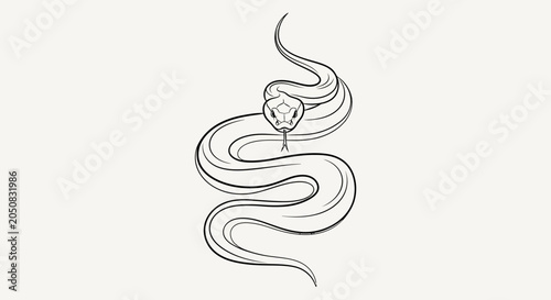 Foto Snake Coiled Reptile Animal Drawing.