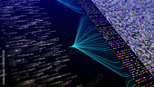 Quadro su tela Database binary intelligence management strategy learning software tech informat