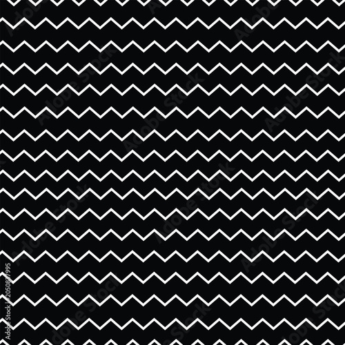 Modern Black and White Zigzag Seamless Pattern Background with Geometric Chevron Lines