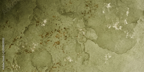 Slika na platnu Texture of cracked green painted wall with peeling paint and stains, hinting at age and wear