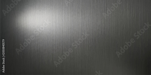 Fényképezés A brushed metal texture with a subtle gradient and soft spotlight effect, evoking a sense of modern sophistication and industrial design