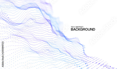 Abstract future ai background with blue big data and digital dots for tech and technology science presentation. Line cyber business network 3d backdrop. Connection graphic design