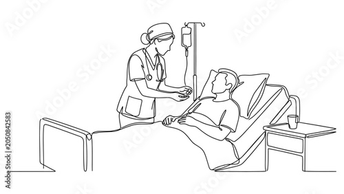 Healthcare professional attending to a patient.
