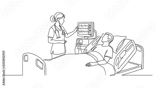 Nurse attending to a patient in hospital.
